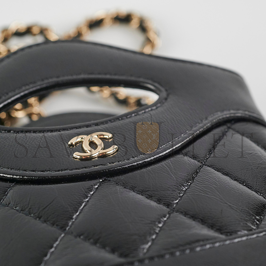 CHANEL MASTER MICRO 31 24S CROSSBODY BAG BLACK AP3924 (13.5*12*6cm)